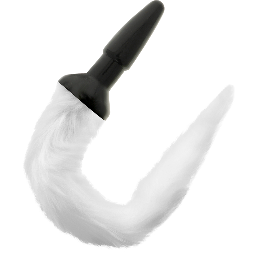 DARKNESS - PLUG ANAL EN SILICONE AVEC QUEUE BLANCHE DARKNESS ANAL