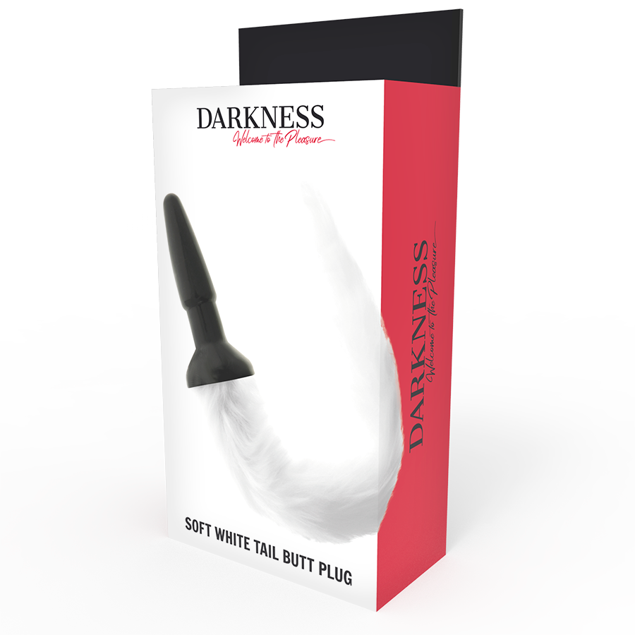 DARKNESS - PLUG ANAL EN SILICONE AVEC QUEUE BLANCHE DARKNESS ANAL