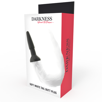 DARKNESS - PLUG ANAL EN SILICONE AVEC QUEUE BLANCHE DARKNESS ANAL