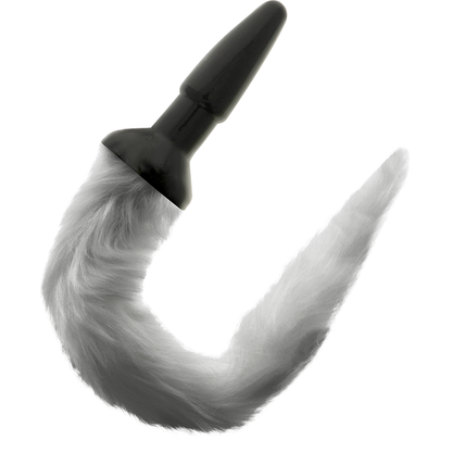 DARKNESS - PLUG ANAL EN SILICONE AVEC QUEUE GRISE DARKNESS ANAL