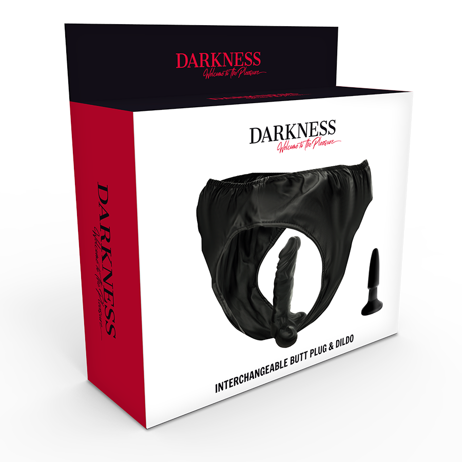 DARKNESS - CULOTTE AVEC PLUG ET GODE INTERCHANGEABLE DARKNESS SENSATIONS