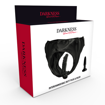 DARKNESS - CULOTTE AVEC PLUG ET GODE INTERCHANGEABLE DARKNESS SENSATIONS