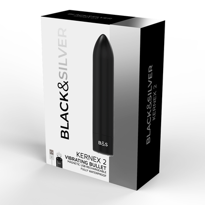 BLACK&SILVER - BALLE MAGNÉTIQUE VIBRANTE NOIRE KERNEX 2 BLACK&SILVER