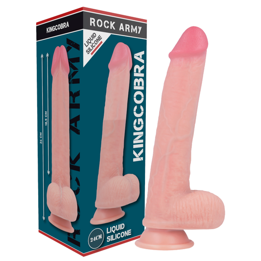 ROCKARMY - LIQUIDE SILICONE PREMIUM KINGCOBRA RÉALISTE 24 CM -O- 4.77 CM ROCK ARMY