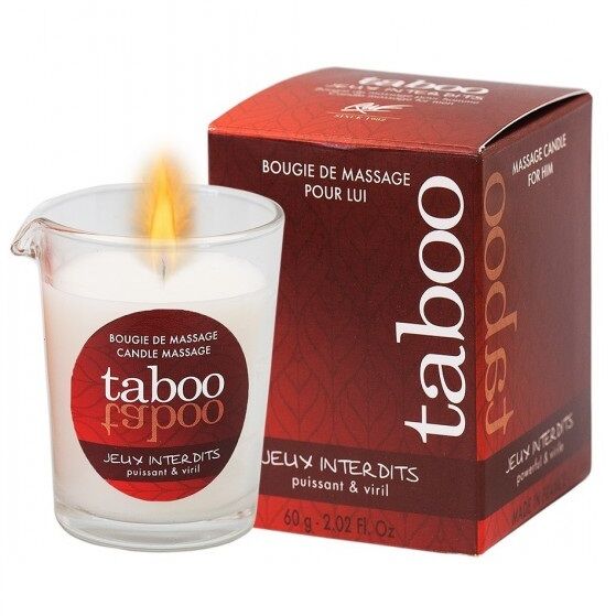 RUF - BOUGIE DE MASSAGE TABOU POUR LUI JEUX INTERDITS ARÔME LICHEN SAUVAGE RUF
