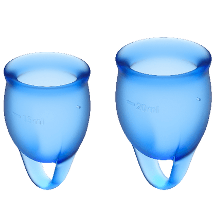 SATISFYER - COUPE MENSTRUELLE FEEL CONFIDENT BLEU FONCÉ 15 + 20 ML SATISFYER MENSTRUAL CUPS