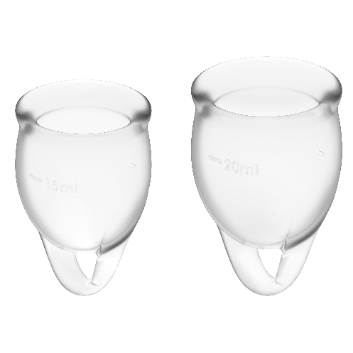SATISFYER - COUPE MENSTRUELLE FEEL CONFIDENT TRANSPARENTE 15 + 20 ML SATISFYER MENSTRUAL CUPS