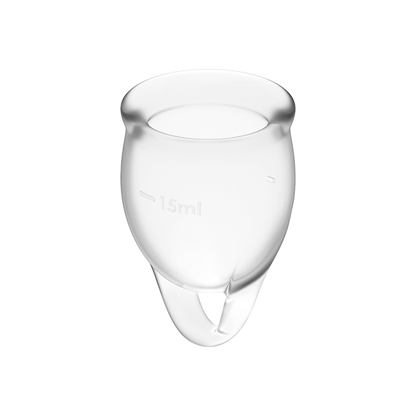 SATISFYER - COUPE MENSTRUELLE FEEL CONFIDENT TRANSPARENTE 15 + 20 ML SATISFYER MENSTRUAL CUPS