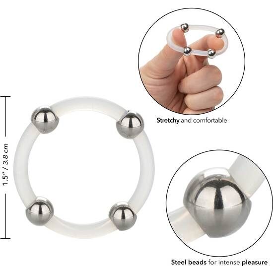 CALEXOTICS - BAGUE EN SILICONE PERLÉE ACIER L CALEXOTICS