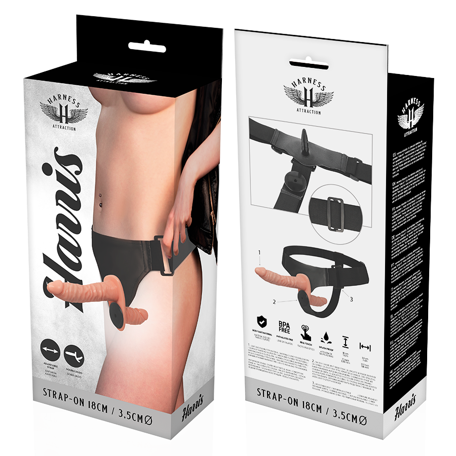 HARNESS ATTRACTION - HARRIS DOUBLE PENETRACI N AVEC VIBRATION 18 CM -O- 3.5 CM HARNESS ATTRACTION