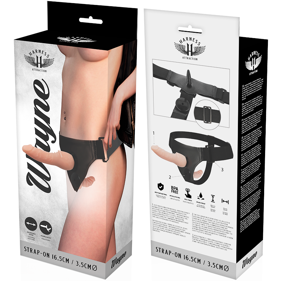 HARNESS ATTRACTION - WAYNE DOUBLE PENETRACI N 16.5 CM -O- 3.5 CM HARNESS ATTRACTION