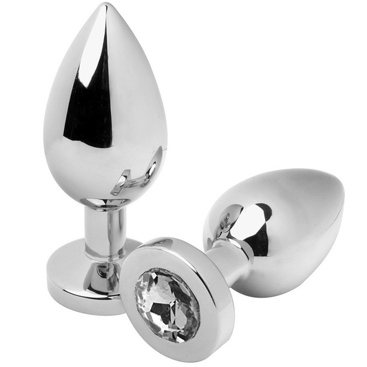 METAL HARD - PLUG ANAL DIAMANT TRANSPARENT PETIT 5,71CM METAL HARD
