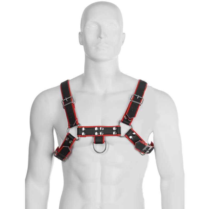 LEATHER BODY - HARNAIS CHAÎNE III NOIR / ROUGE LEATHER BODY