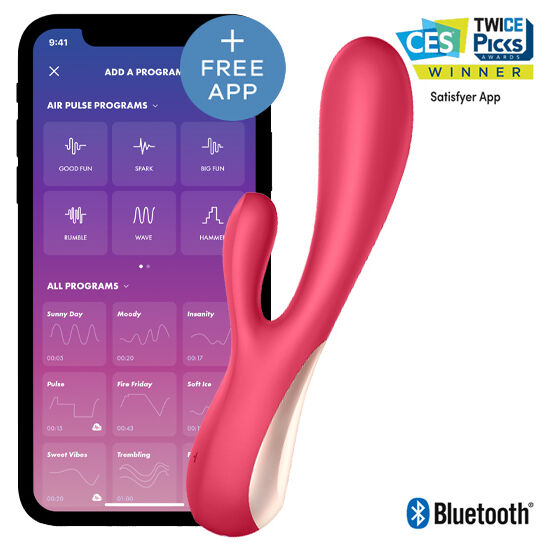SATISFYER - MONO FLEX ROUGE AVEC APPLICATION SATISFYER CONNECT