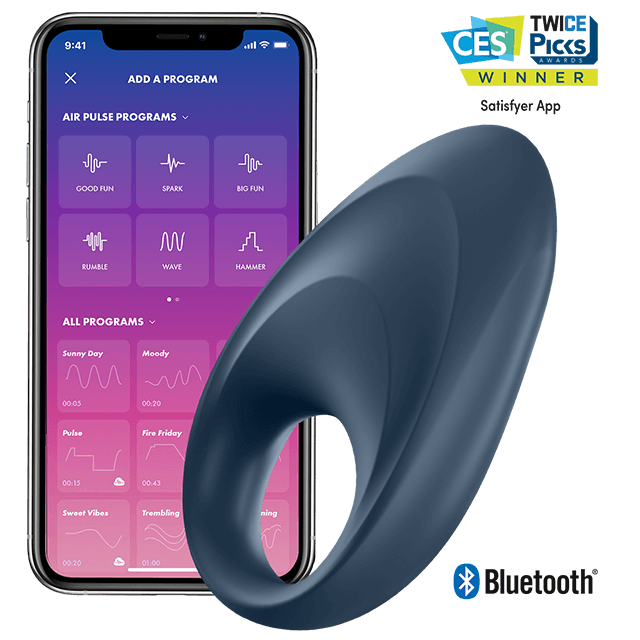 SATISFYER - APPLICATION DE VIBRATEUR  UN ANNEAU MIGHTY SATISFYER CONNECT