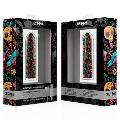 CUSTOM BULLETS - BULLETS PERSONNALISÉS RECHARGEABLE FLORAL 10 INTENSITIES CUSTOM BULLETS