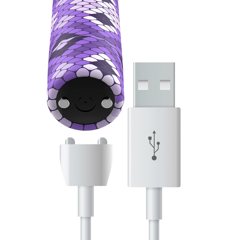 CUSTOM BULLETS - RECHARGEABLE SNAKE PURPLE MAGNETIC BULLET 10V CUSTOM BULLETS
