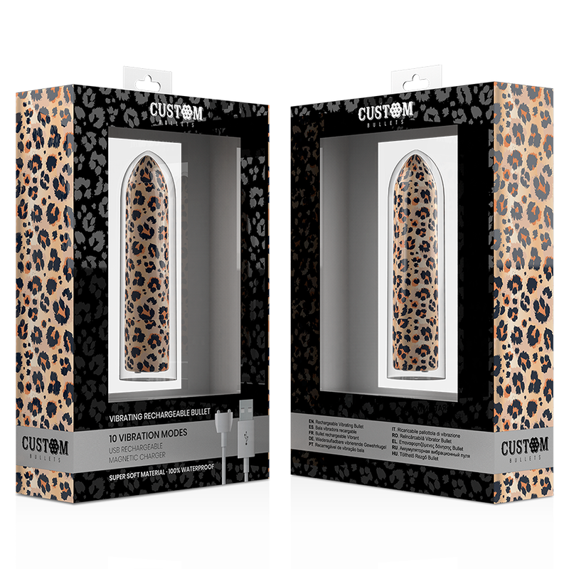 CUSTOM BULLETS - RECHARGEABLE LEOPARD 10 INTENSITIES CUSTOM BULLETS