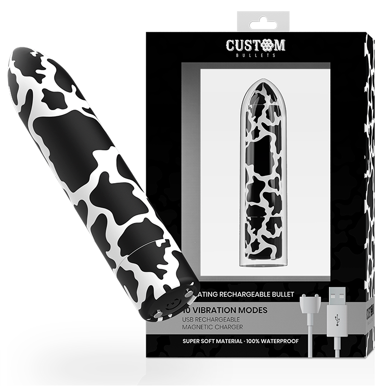CUSTOM BULLETS - PERSONNALISÉS RECHARGEABLE VACHE 10 INTENSITIES CUSTOM BULLETS