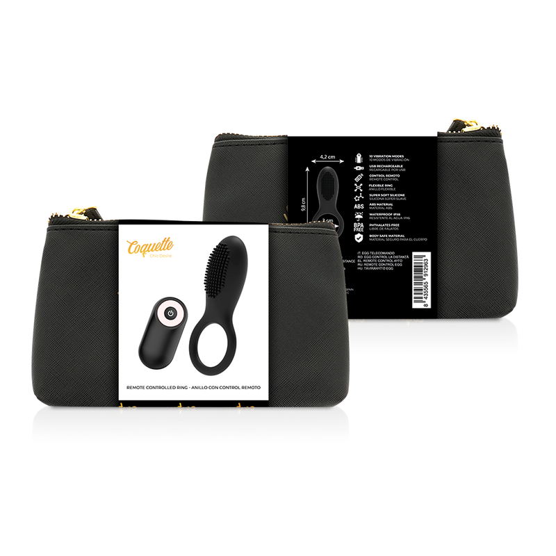 COQUETTE CHIC DESIRE - COCKRING TÉLÉCOMMANDE RECHARGEABLE NOIR/ OR COQUETTE TOYS