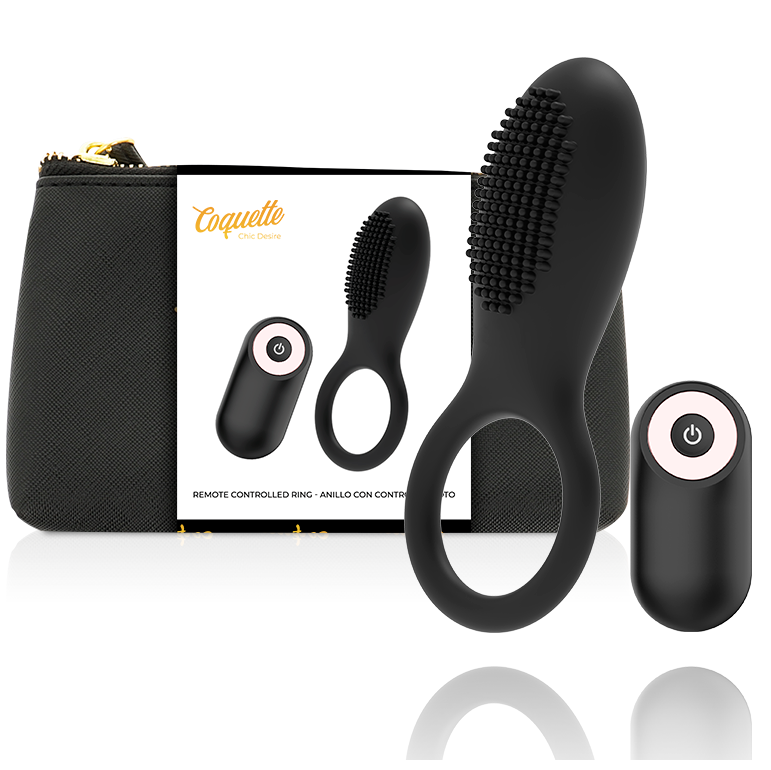 COQUETTE CHIC DESIRE - COCKRING TÉLÉCOMMANDE RECHARGEABLE NOIR/ OR COQUETTE TOYS