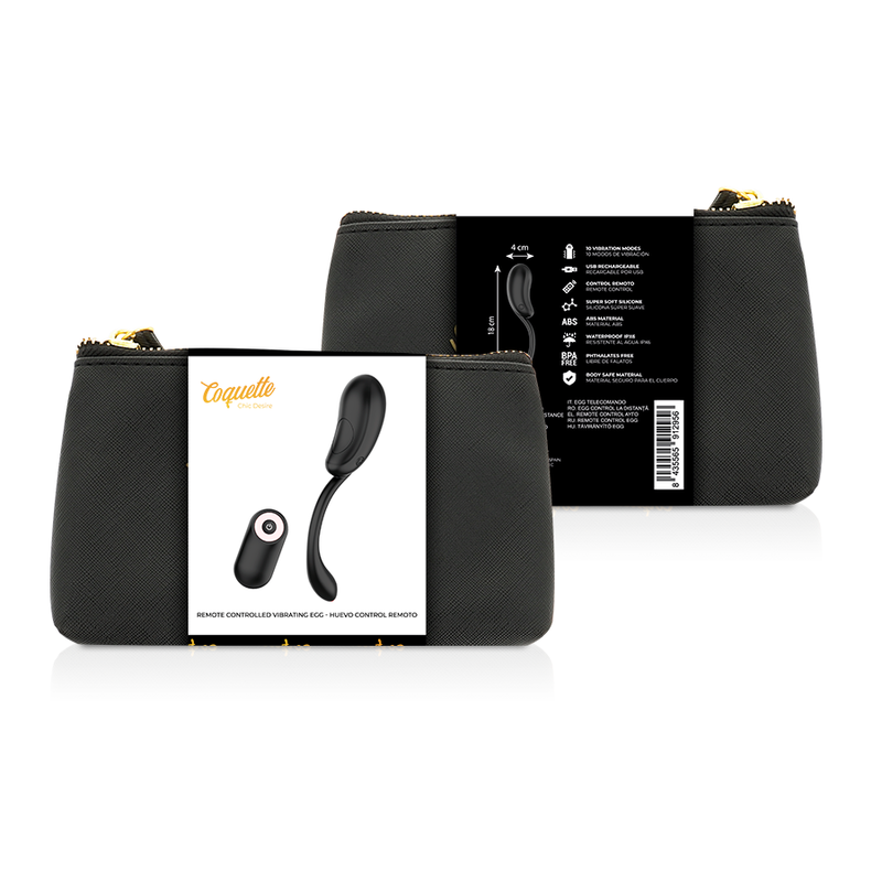 COQUETTE CHIC DESIRE - OEUF VIBRANT TÉLÉCOMMANDE RECHARGEABLE NOIR/OR COQUETTE TOYS