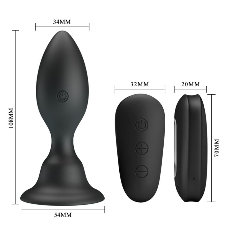 MR PLAY - PLUG ANAL AVEC TÉLÉCOMMANDE VIBRATION NOIRE MR PLAY