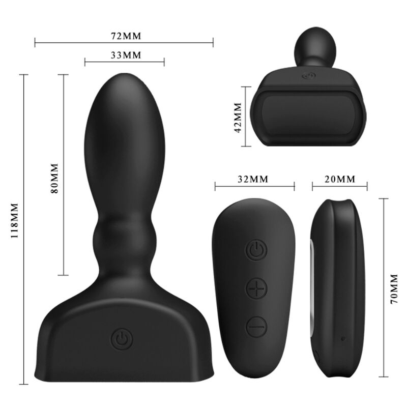 MR PLAY - TÉLÉCOMMANDE DE PLUG ANAL GONFLABLE NOIR MR PLAY