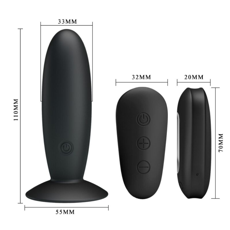 MR PLAY - PLUG ANAL AVEC TÉLÉCOMMANDE VIBRATION NOIRE MR PLAY