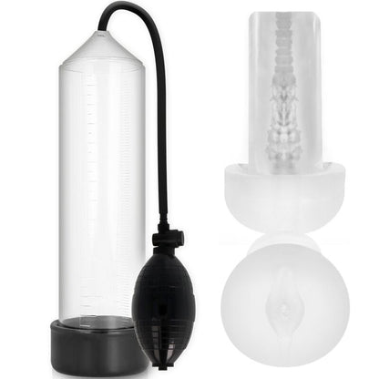ACCRO À LA POMPE - RX3 TRANSPARENT AVEC MANCHON DE PLAISIR PUMP ADDICTED
