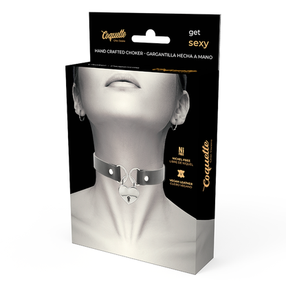 COQUETTE CHIC DESIRE - COLLIER EN CUIR VEGAN AVEC ACCESSOIRE COEUR AVEC CL? COQUETTE ACCESSORIES