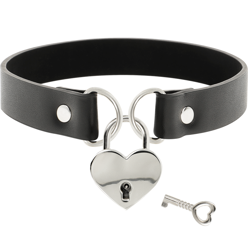 COQUETTE CHIC DESIRE - COLLIER EN CUIR VEGAN AVEC ACCESSOIRE COEUR AVEC CL? COQUETTE ACCESSORIES
