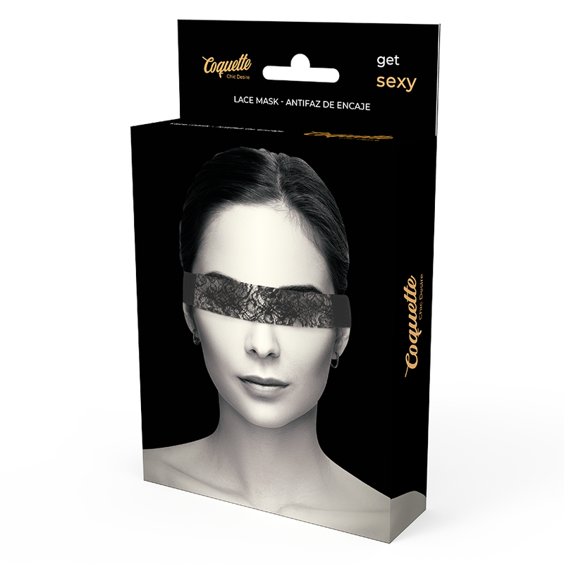COQUETTE CHIC DESIRE - MASQUE EN DENTELLE NOIRE AVEC RUBAN COQUETTE ACCESSORIES