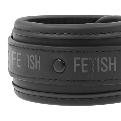FETISH SUBMISSIVE - MENOTTES EN CUIR VÉGÉTALIEN AVEC DOUBLURE EN NOPRÈNE FETISH SUBMISSIVE BONDAGE