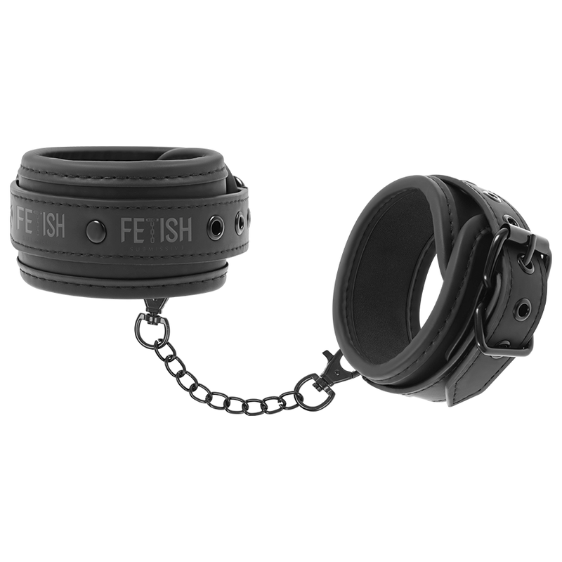 FETISH SUBMISSIVE - CHEVILLES EN CUIR VÉGÉTALIEN AVEC DOUBLURE EN NOPRÈNE FETISH SUBMISSIVE BONDAGE