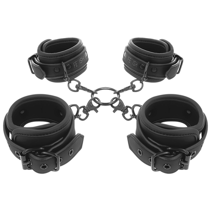 FETISH SUBMISSIVE - ENSEMBLE DE MENOTTES POUR MAINS ET CHEVILLES AVEC DOUBLURE EN NOPRÈNE FETISH SUBMISSIVE BONDAGE