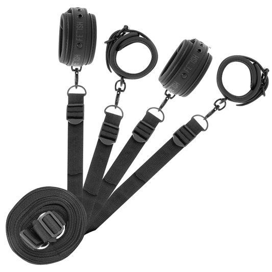 FETISH SUBMISSIVE - ENSEMBLE DE MENOTTES ET LIENS AVEC DOUBLURE EN NOPRÈNE FETISH SUBMISSIVE BONDAGE