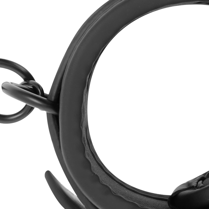 FETISH SUBMISSIVE - POSITION MAÎTRE AVEC 4 MENOTTES DOUBLÉES DE NOPRÈNE FETISH SUBMISSIVE BONDAGE