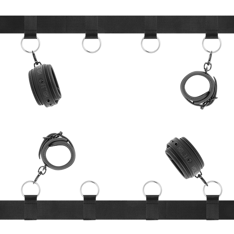 FETISH SUBMISSIVE - ENSEMBLE DE LIENS DE LIT DE LUXE AVEC DOUBLURE EN NOPRÈNE FETISH SUBMISSIVE BONDAGE