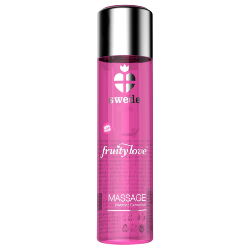 SWEDE - FRUITY LOVE EFFET RÉCHAUFFANT HUILE DE MASSAGE FRAMBOISE ROSE ET RHUBARBE 120 ML SWEDE