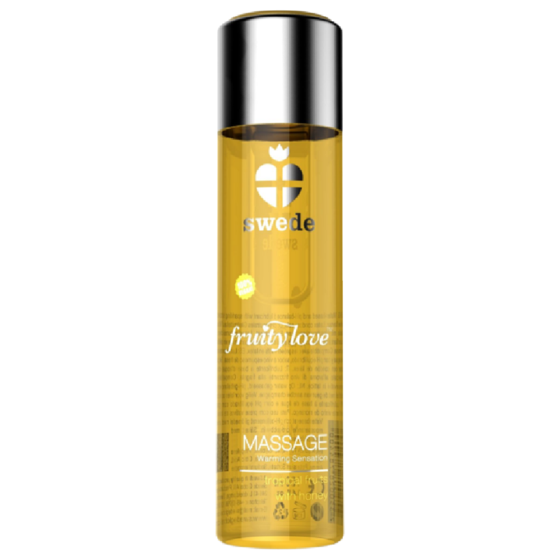 SWEDE - FRUITY LOVE HUILE DE MASSAGE EFFET CHAUFFANT FRUITÉ TROPICAL AU MIEL 120 ML. SWEDE