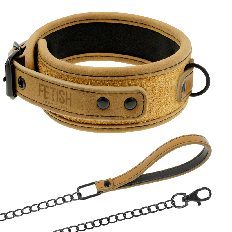 FETISH SUBMISSIVE ORIGIN - COLLIER CHAÎNE DOUBLÉE DE NÉOPRÈNE FETISH SUBMISSIVE ORIGIN