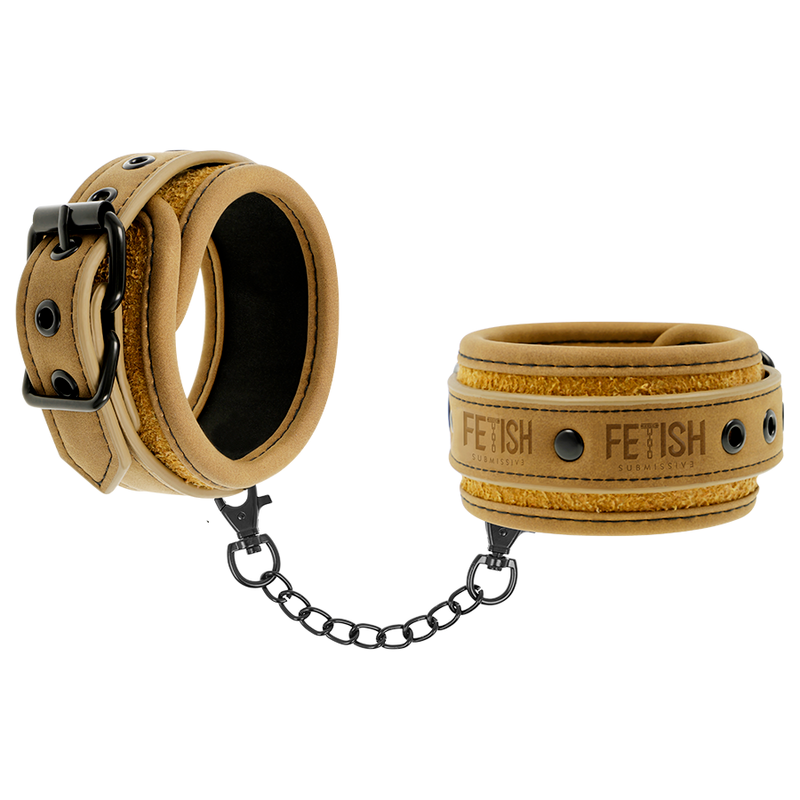 FETISH SUBMISSIVE ORIGIN - MENOTTES EN CUIR VEGAN AVEC DOUBLURE EN NÉOPRÈNE FETISH SUBMISSIVE ORIGIN