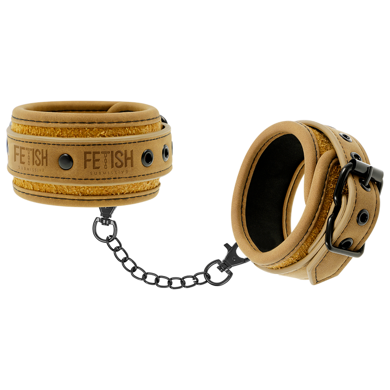 FETISH SUBMISSIVE ORIGEN - MENOTTES DE CHEVILLE EN CUIR VÉGÉTALIEN AVEC DOUBLURE EN NÉOPRÈNE FETISH SUBMISSIVE ORIGIN