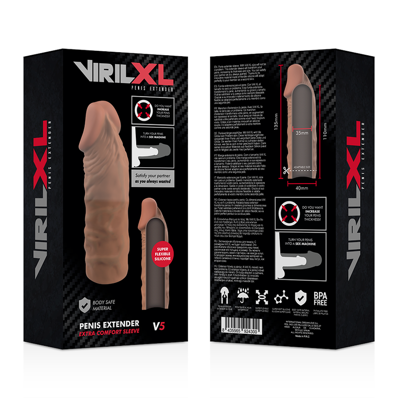 VIRILXL - EXTENSION DE PÉNIS MARRON EN SILICONE LIQUIDE V5 VIRILXL