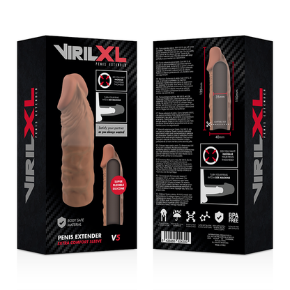 VIRILXL - EXTENSION DE PÉNIS MARRON EN SILICONE LIQUIDE V5 VIRILXL