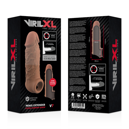 VIRILXL - EXTENSION DE PÉNIS EN SILICONE LIQUIDE V7 MARRON VIRILXL