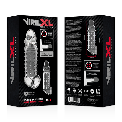 VIRILXL - EXTENSION DE PÉNIS ET GAINE V11 TRANSPARENTE VIRILXL