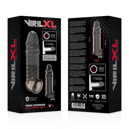 VIRILXL - EXTENSION ET GAINE DE PÉNIS V11 NOIR VIRILXL