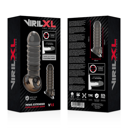 VIRILXL - EXTENSION ET GAINE DE PÉNIS V15 NOIRE VIRILXL